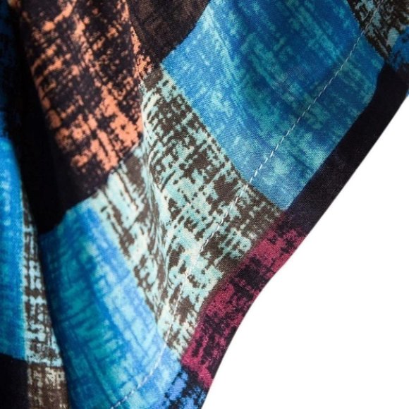 Multicolor Men's Plaid Print Shirt Casual - Picture 5 of 6